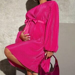 Maternity hot pink dress